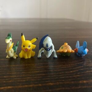 Pokemon Mini Figure Lot of 5 Pikachu Servine Absol Shroomish Mudkip PVC Toys